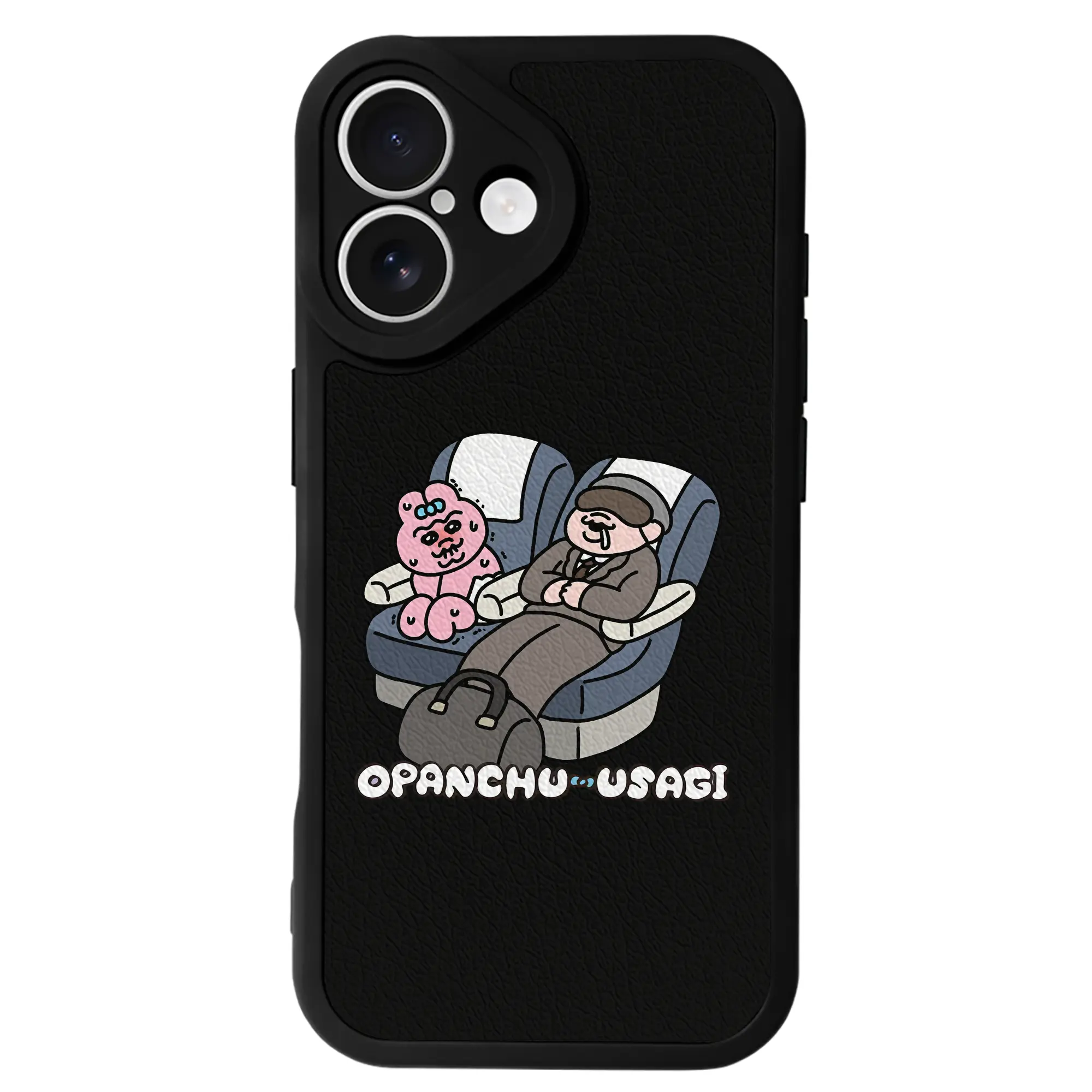 おぱんちゅうさぎ グッズ おぱんちゅうさぎ - IPhone 16シリーズ対応 ・ シリコンスマホケース ・ レザー調 ・ 高精度フィット ・ 耐衝撃 ・ ワイヤレス充電対応 ・ 精密カット